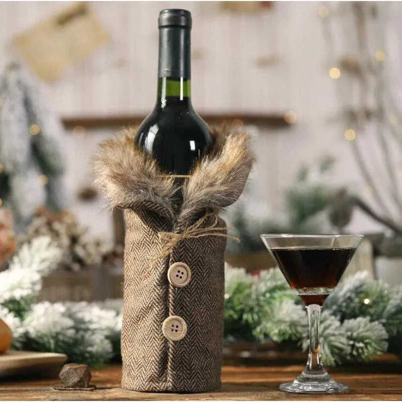 Reindeer Coat Wine Bottle Cover - Set Of Two media 3