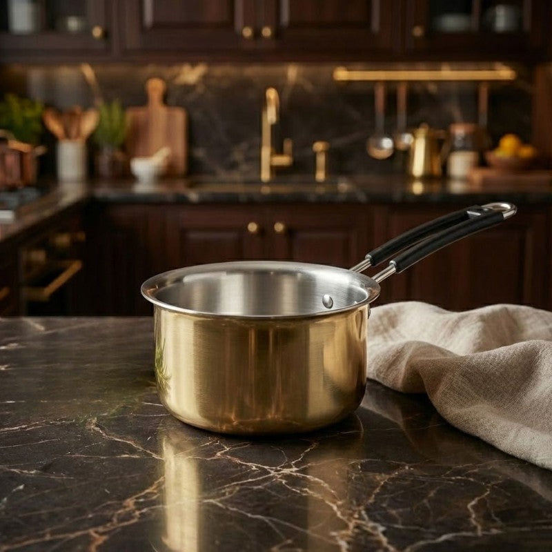 Dipora Brass Sauce Pan - 2400 ML media 3