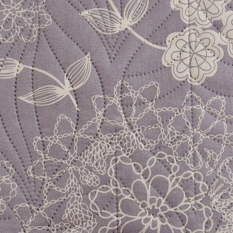 Elia Floral Glace Cotton/Microfiber Bedcover - Purple media 4