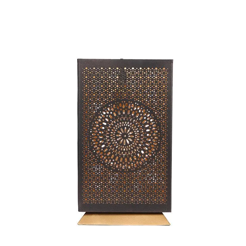 Anura Etched Floral Metal Table Lamp - Gold media 4