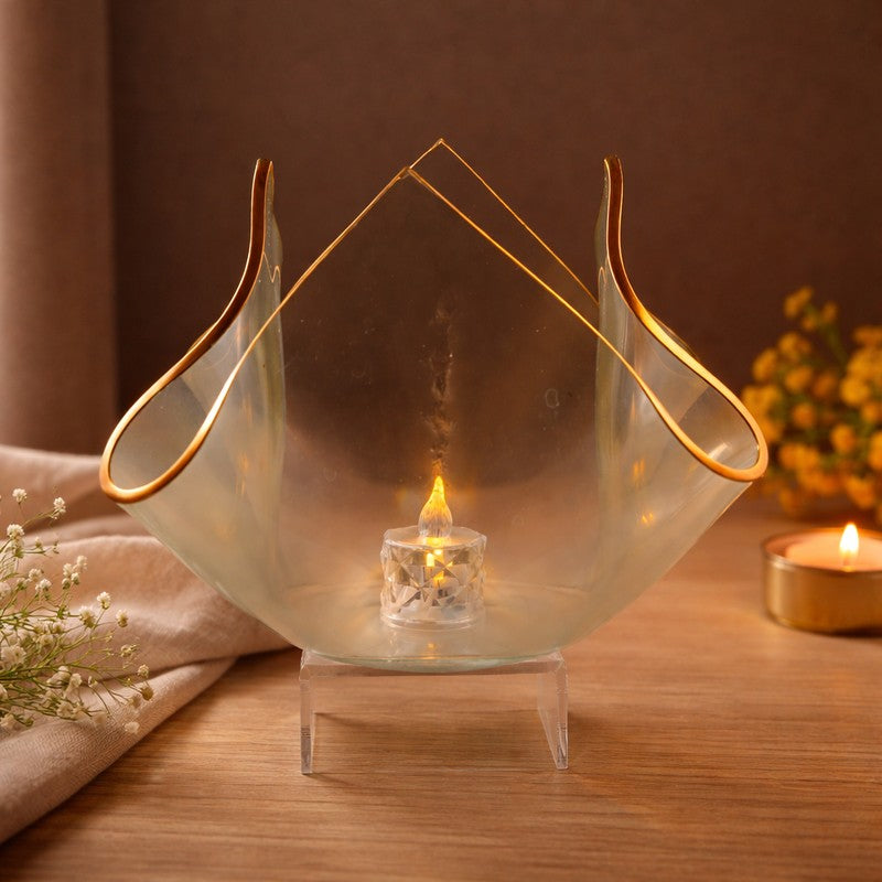 Lumina Bloom Clear Tulip Glass Candle Holder