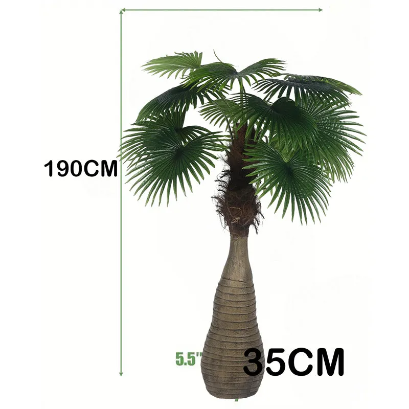 Everdant Artificial Palm With Black Plastic Pot - 6 Feet media 5