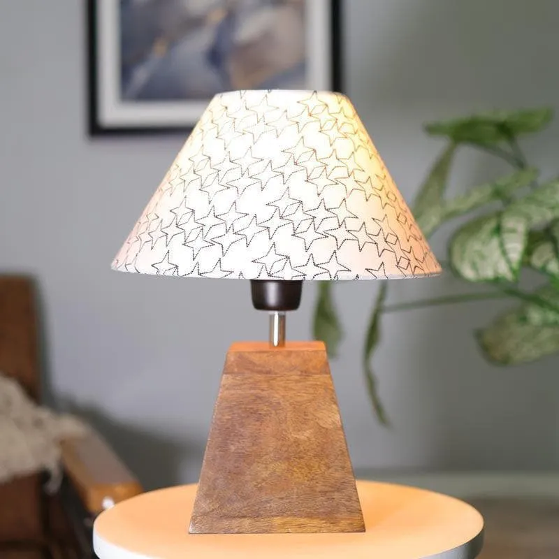 Pyramid Perfection Star Fabric Table Lamp - White,Brown media 3