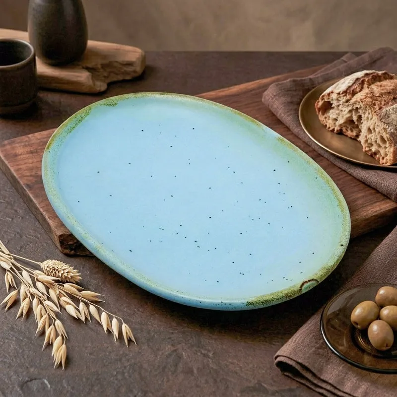 Nawab Oval Stoneware Plate - Large media 3