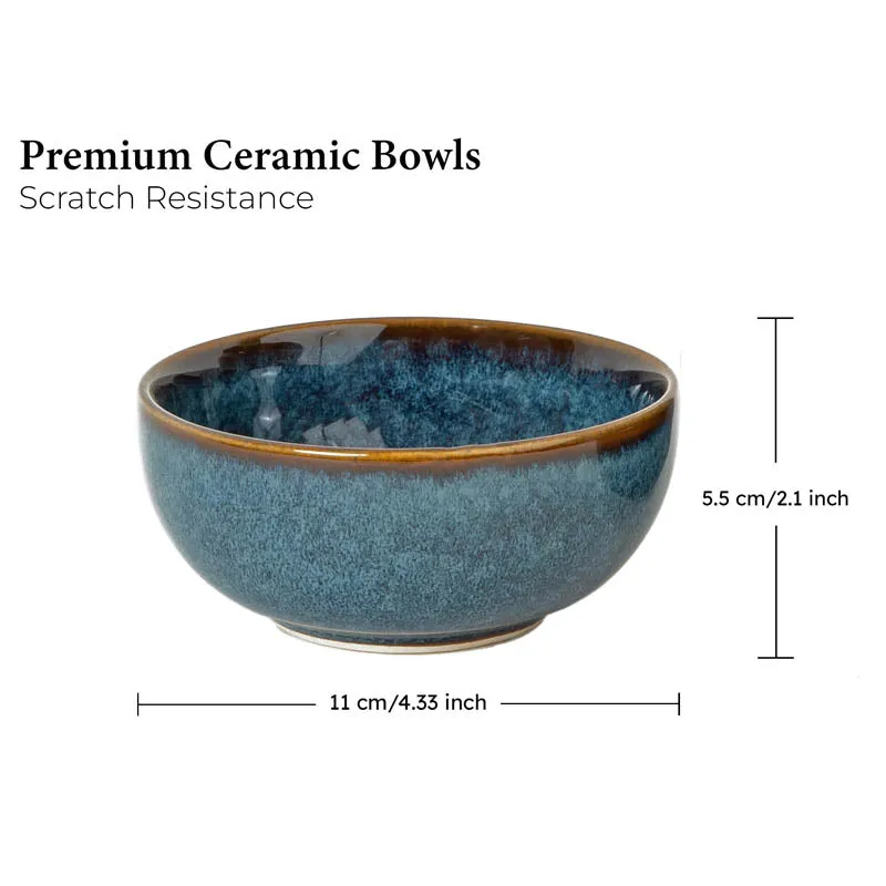 Tarangini Handmade Dinner Set (Blue/180 mL) - 12 Piece Set - 7
