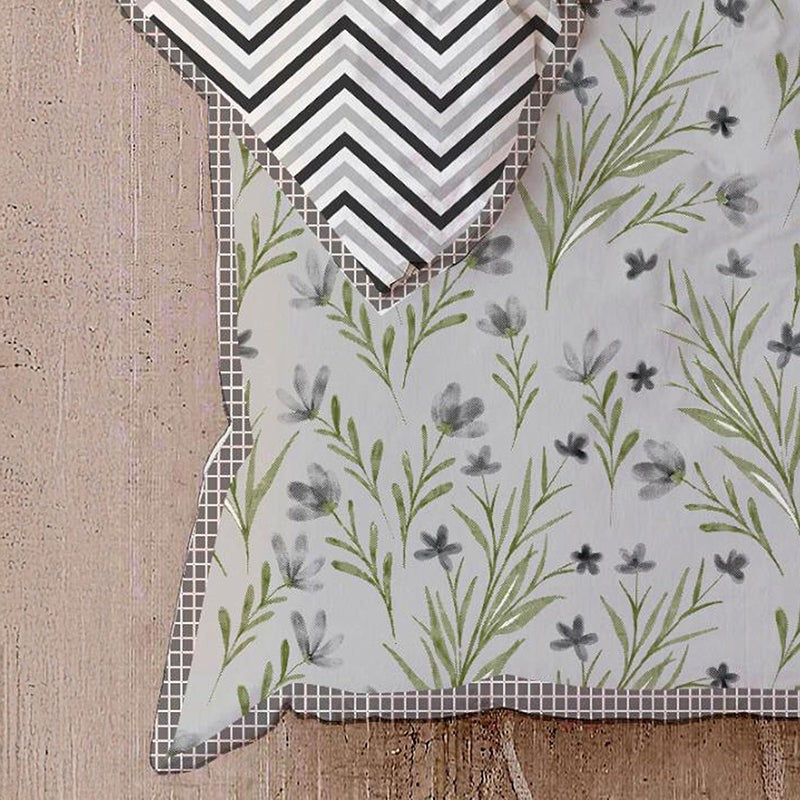 Bansuri Bliss Floral Cotton Dohar (Grey) - 210 TC media 5
