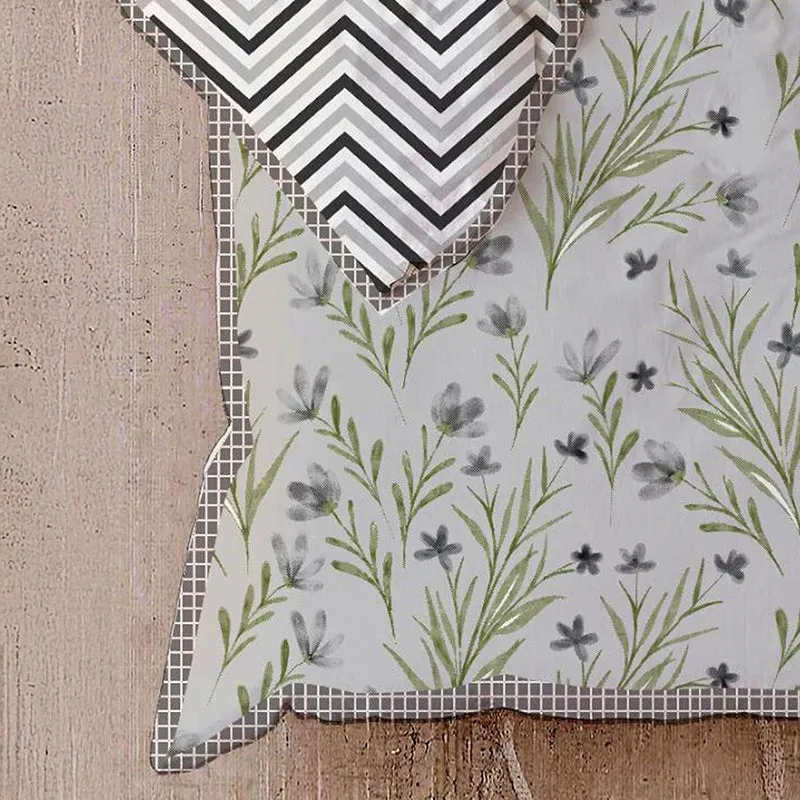 Bansuri Bliss Floral Cotton Dohar (Grey) - 210 TC media 5