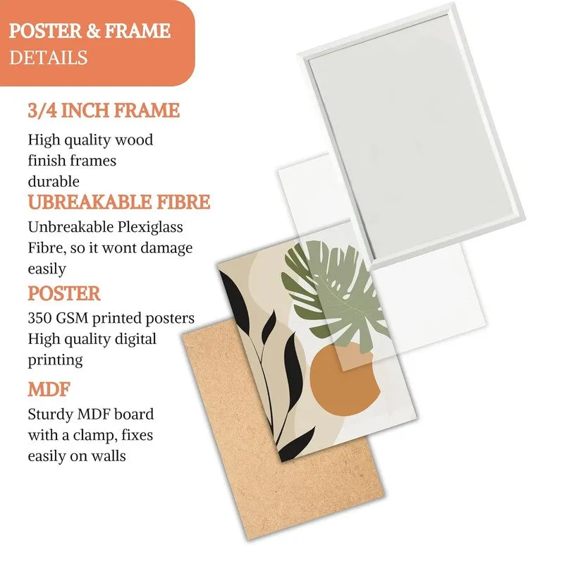 Earthy Aura Paper Wall Painting With Frame - White media 6