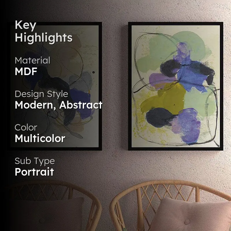 Meso Abstract Wall Painting - Set Of Two media 2