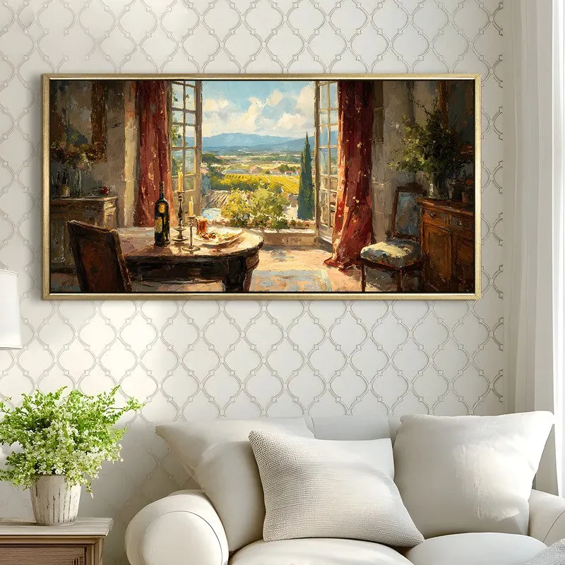 European Floral Vista Cottage Scene Wall Art media 3
