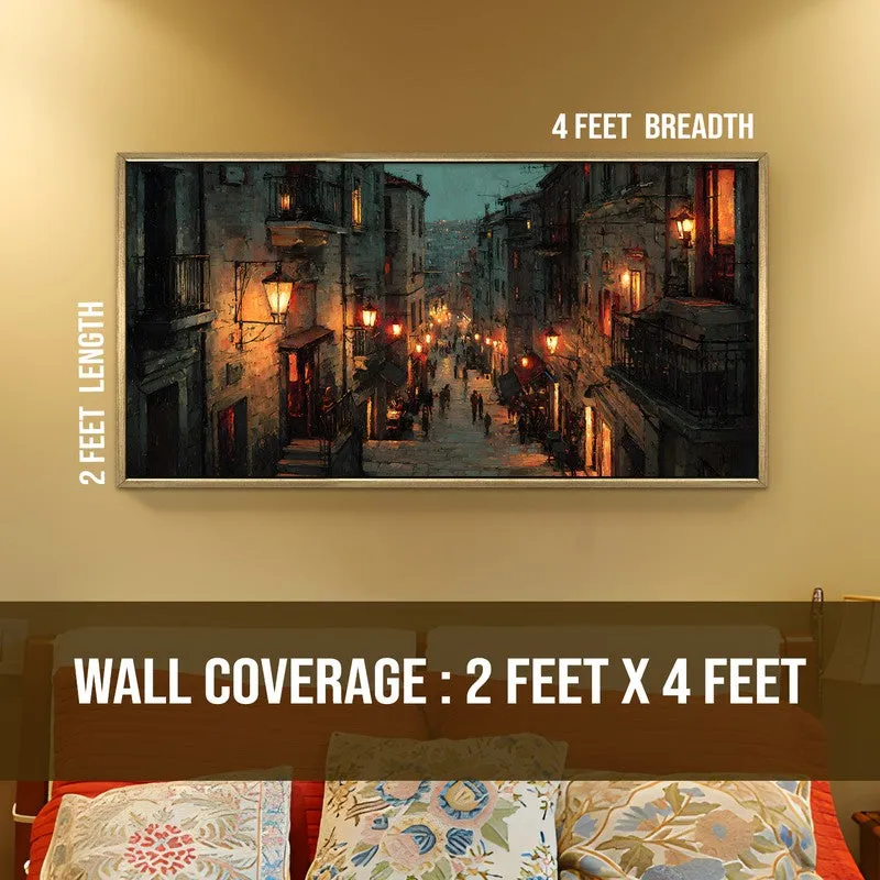 Lantern Alley Canvas Wall Painting With Frame media 9