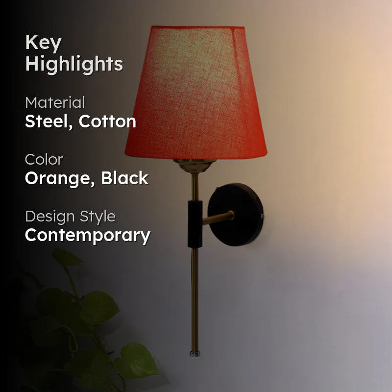 Beryll Steel & Cotton Wall Lamp - Orange media 2