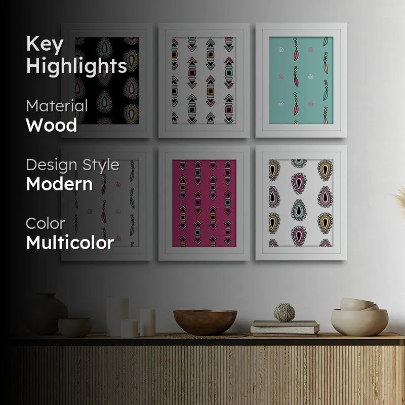 Modern Motifs Wall Art With Frame - Set Of Six media 2