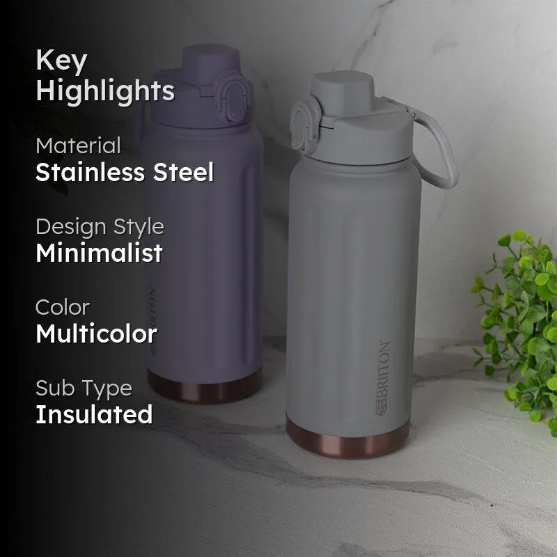 Sip Bliss Hot & Cold Thermos Water Bottle (Purple & Grey, 750 mL Each) - Set Of Two media 2