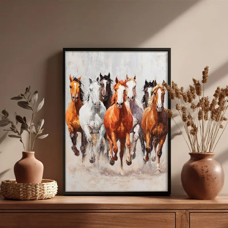 Storm of Hooves Horse Wall Painting With Black Frame media 6