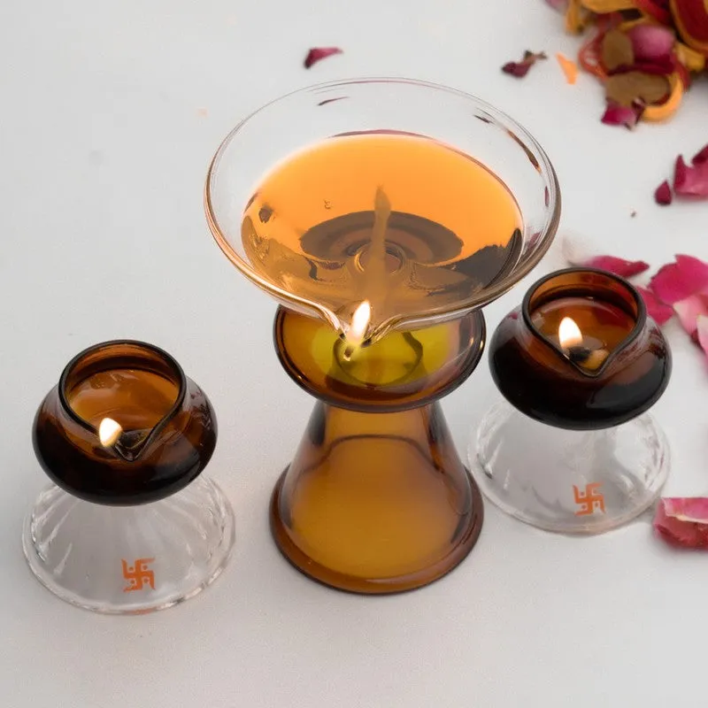 GlowKriti Ethnic Decorative Diya -3 Piece Set media 6