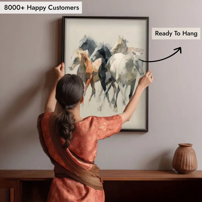 Horse of the Wind Wall Painting With Black Frame media 8