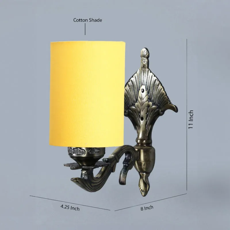 Magda Masique Cylindrical Fabric & Metal Wall Lamp - Yellow media 4