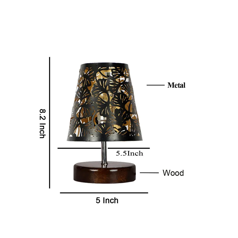 Mita Etched Metal Table Lamp - Black,Brown media 4