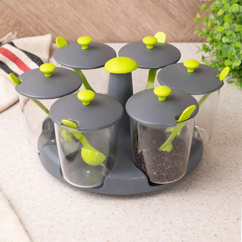 Jini Green Masala Jar With Spoon (300 ML) - Set Of Seven media 3