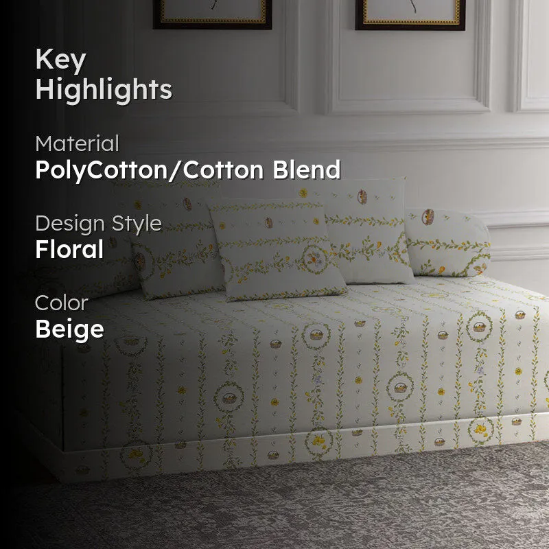 ModiLux Printed Diwan Set - Six Piece Set media 2