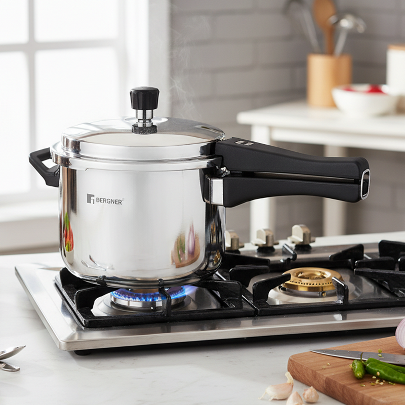 Bergner Safe Stainless Steel Pressure Cooker - 1500 mL - 1500 mL