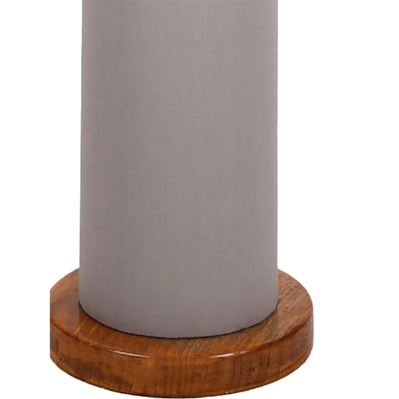 Agia Wooden Tower Floor Lamp With Jute Shade - Grey media 4