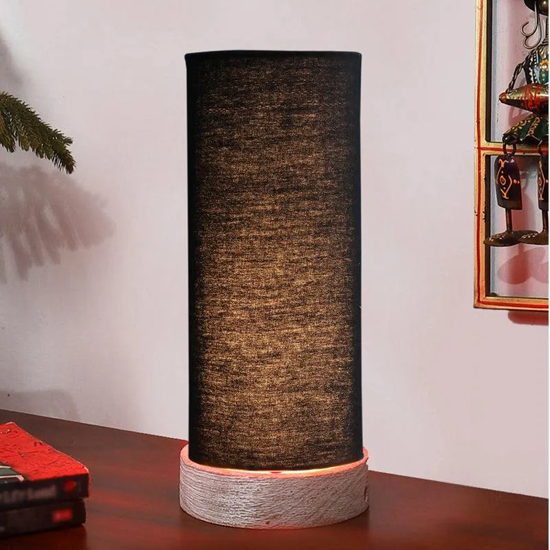 Ocra Tower Wooden Table Lamp - Black media 1