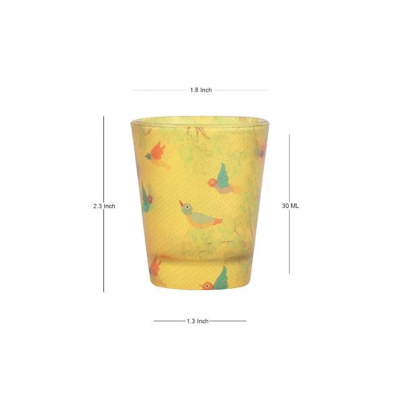 Chidiya Frosted Shot Glass (30 ml) - Set Of Four media 3