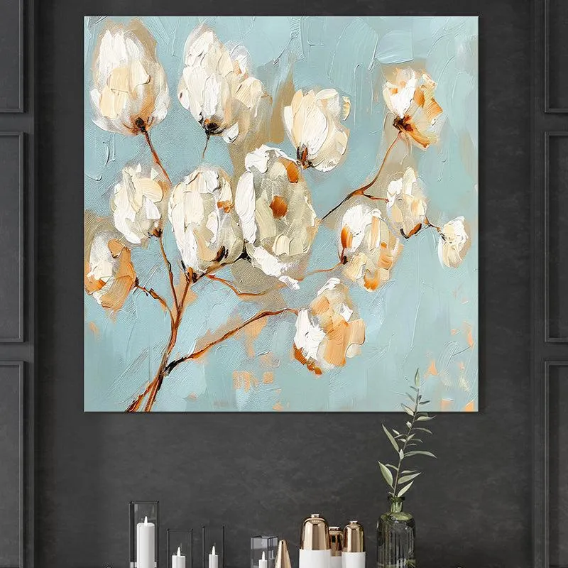 Cotton Bloom Poly Canvas Wall Painting media 1