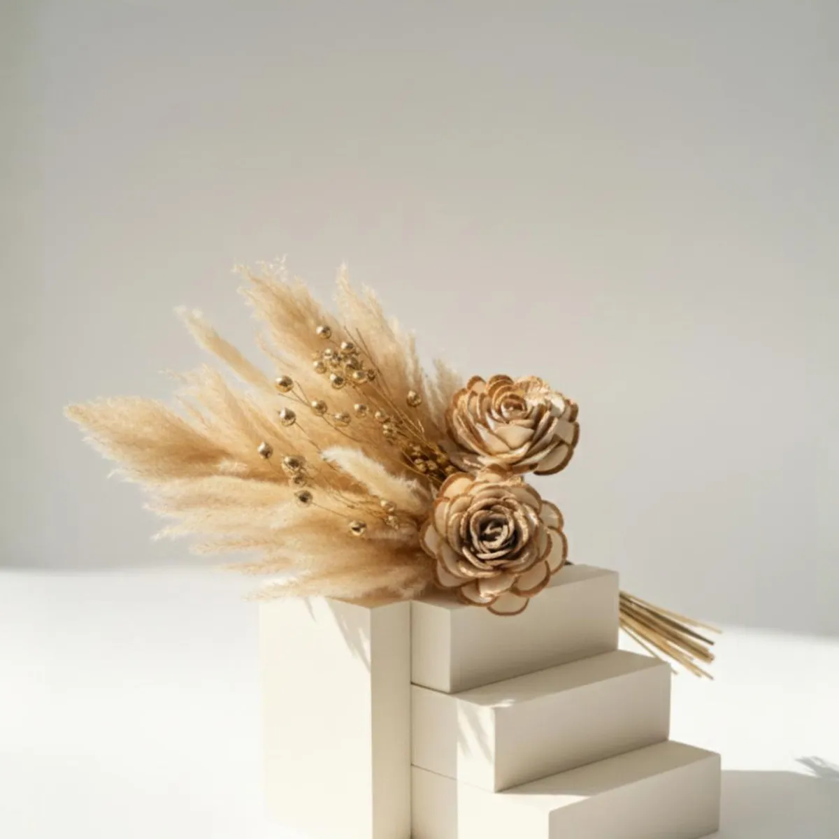 BloomAura Artificial Flowers with Vase - Brown media 5