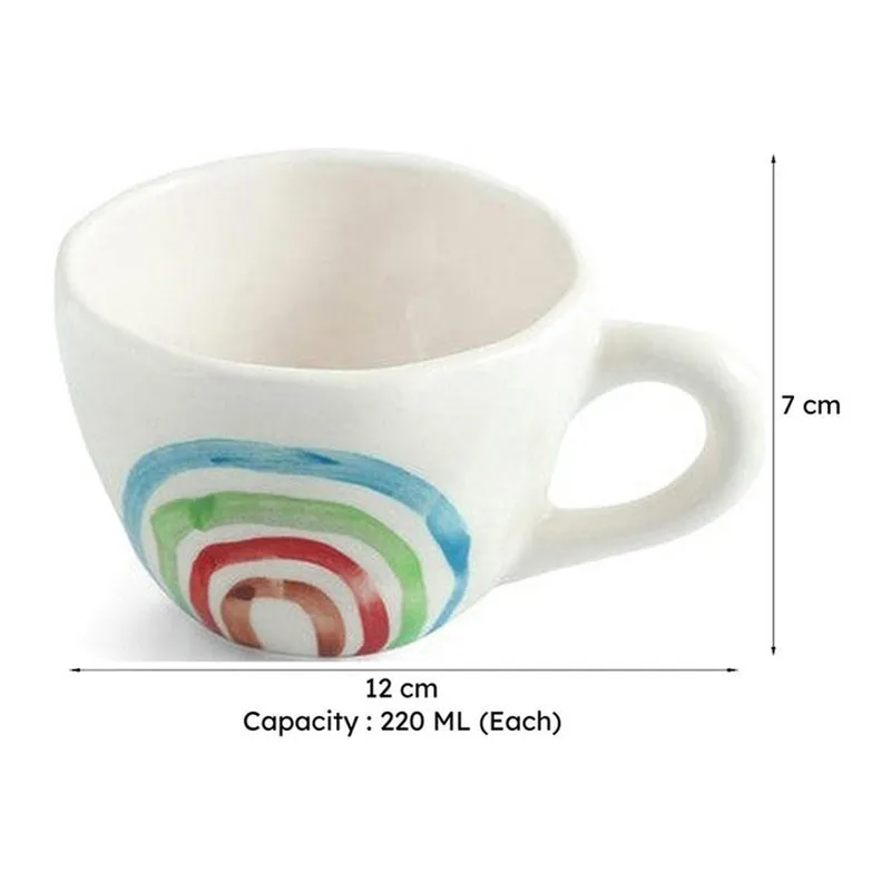 Rainbow Ceramic Tea Cup (220 mL Each) - Set Of Four media 7