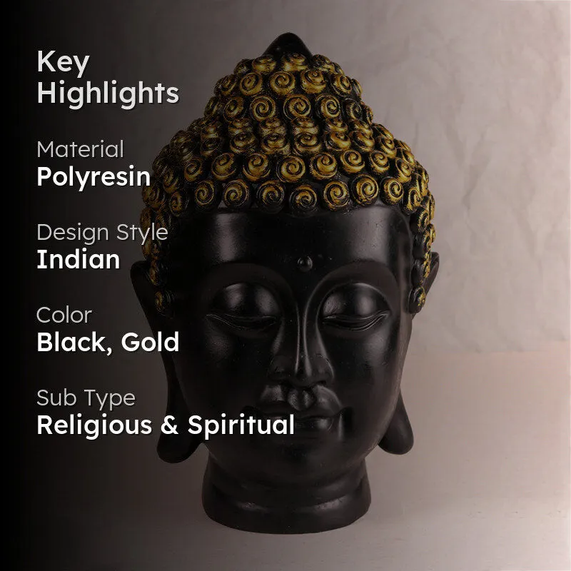 Buddha Of Peace Showpiece - Black media 2