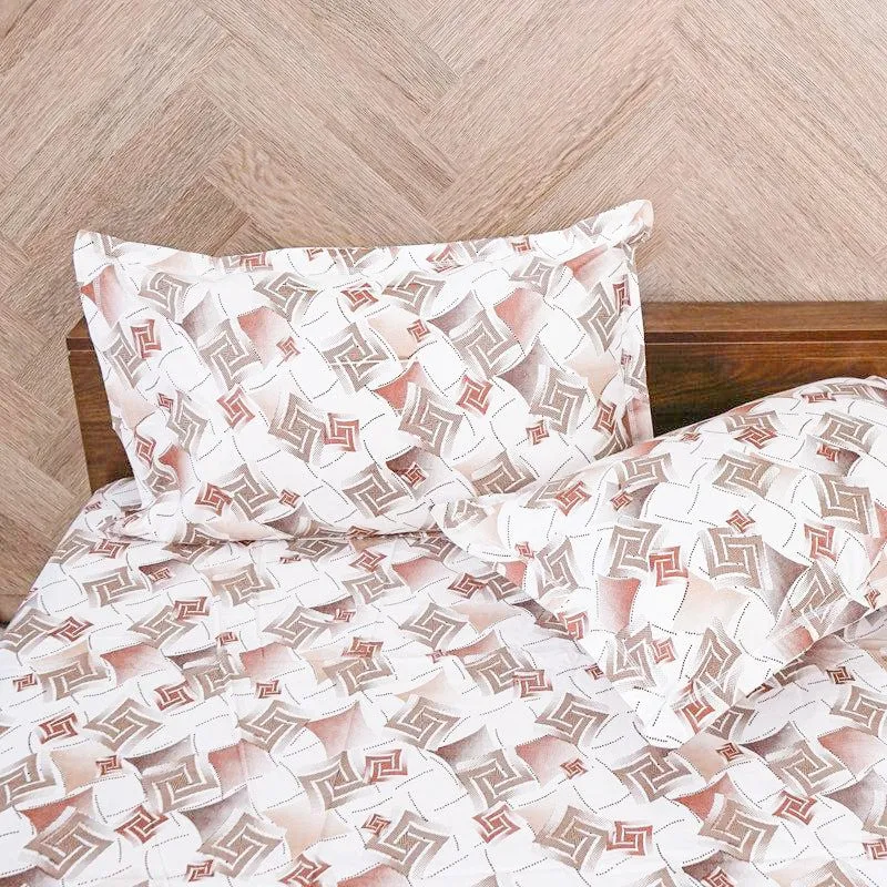 Borva Geometric Cotton Bedsheet (Brown) - 180 TC media 4