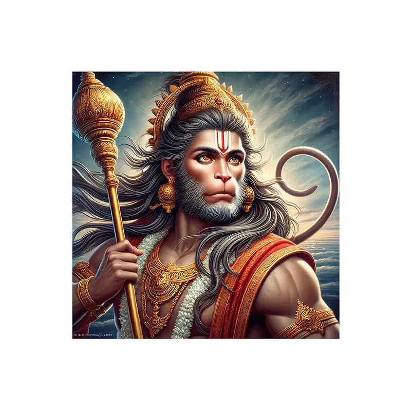 Fearless Hanuman Wall Painting media 4