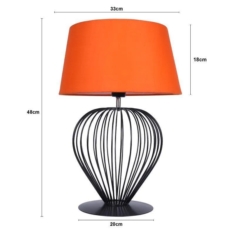 Emara Fabric Table Lamp - Orange,Black media 5