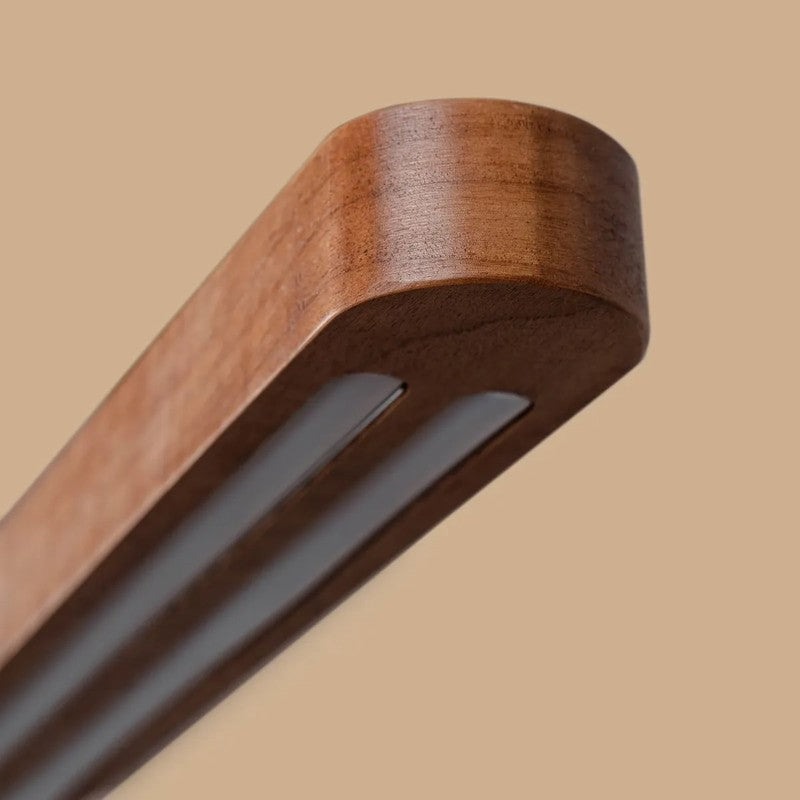 Linear Teak Wood led Pendant Lamp media 8
