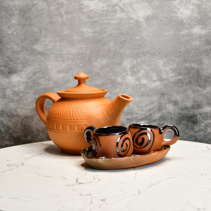 Daily Steep Terracotta Tea Set & Tea Pots - Four Piece Set