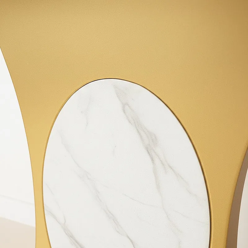 Modern Metal Console Table with Marble Top - Medium media 3