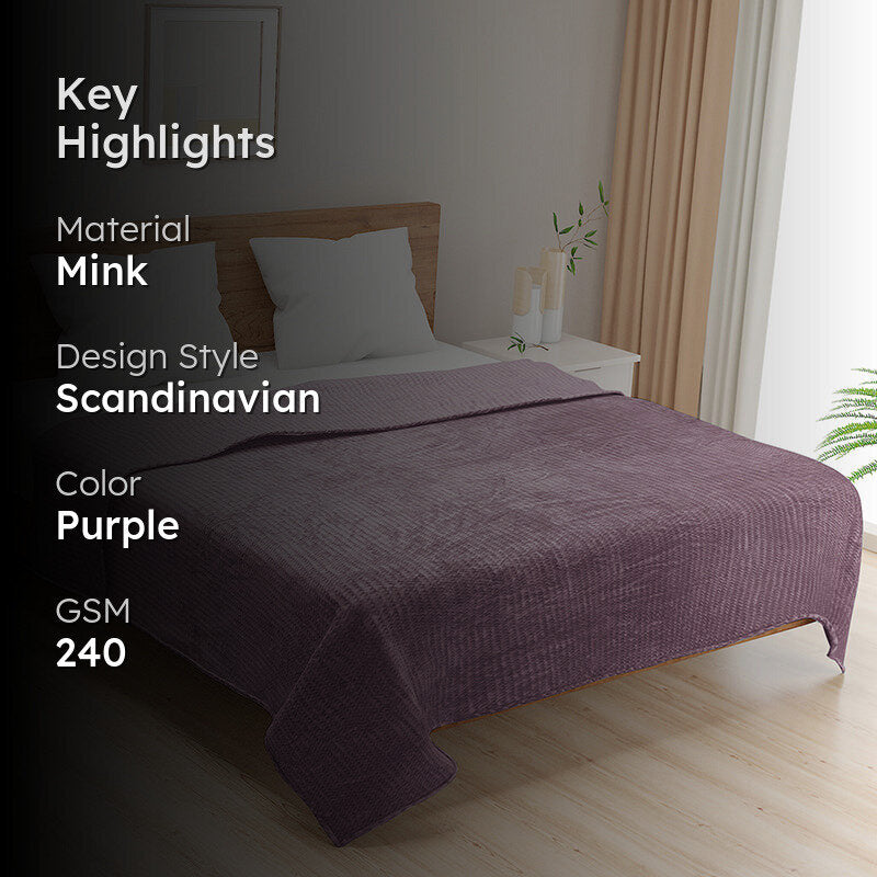 Swayam Seda Mink Blanket (Purple) - 240 GSM media 2