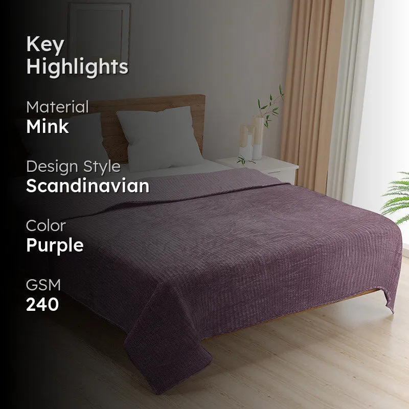 Swayam Seda Mink Blanket (Purple) - 240 GSM media 2