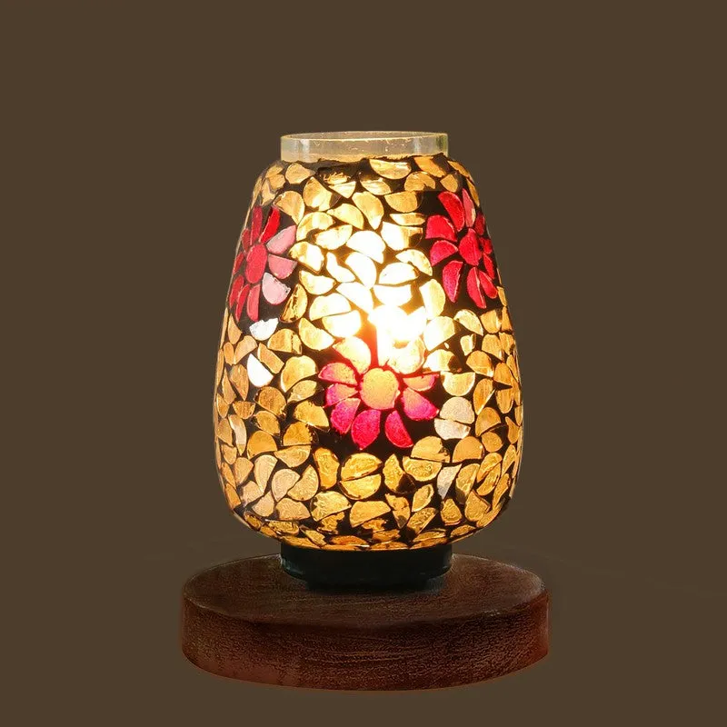 Prismella Mosaic Glass Table Lamp With Wooden Base - Multicolor media 6