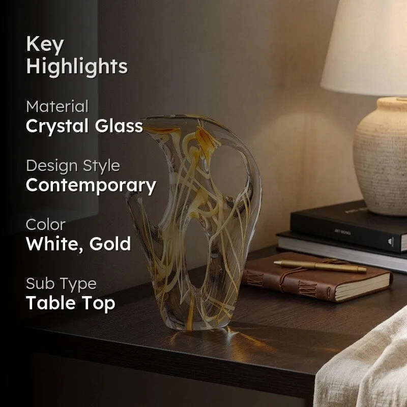 Lumicryst Aura Cryatal Glass Showpiece - Gold media 2