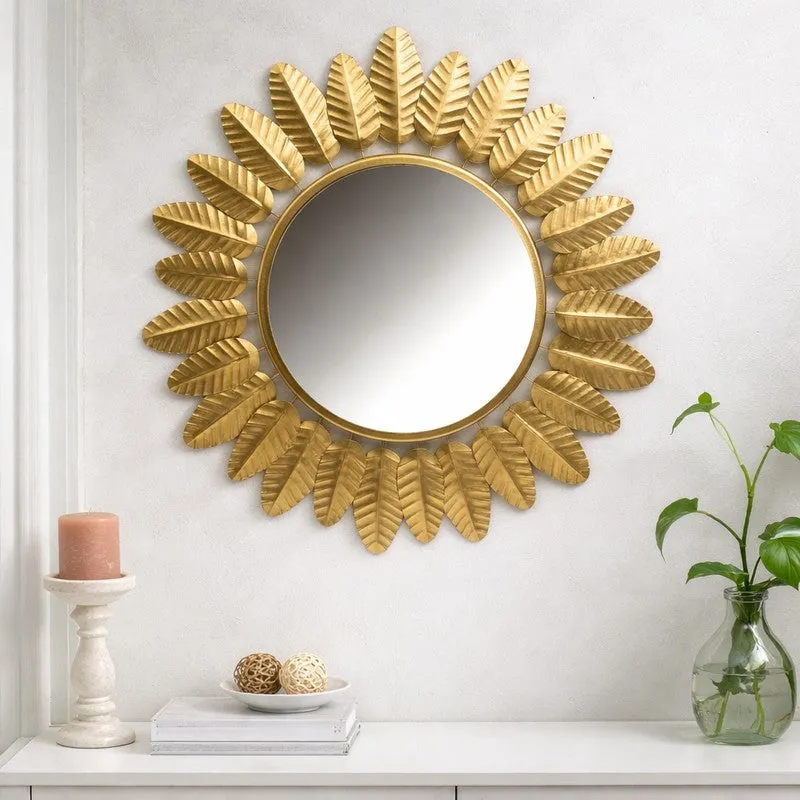 Celeste Floral Halo Wall Mirror (Brown) media 1