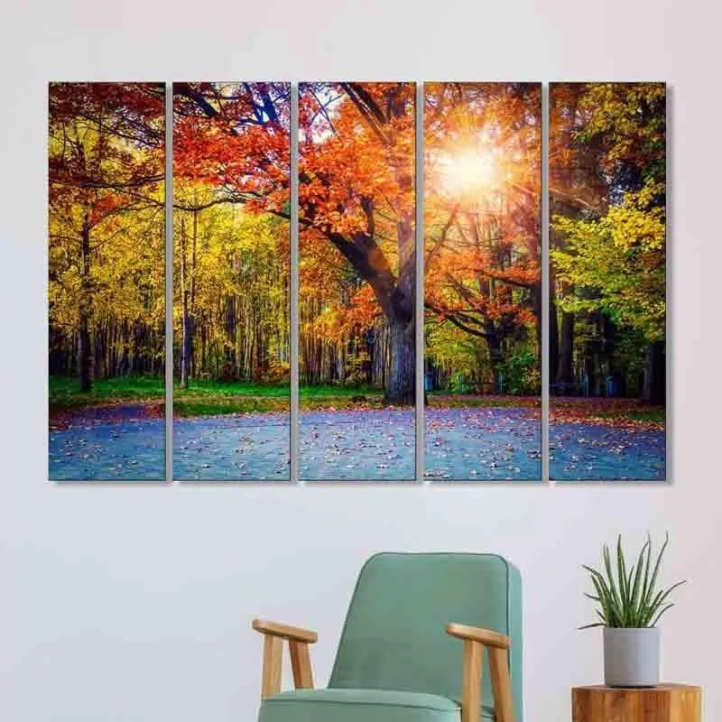Autumn Splendor Canvas Wall Art - Five Piece Set media 1