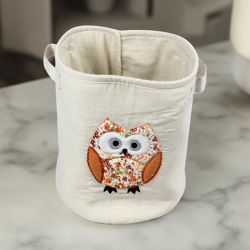 Hoot Hop Organiser Fabric Basket - Owlery Collection media 1