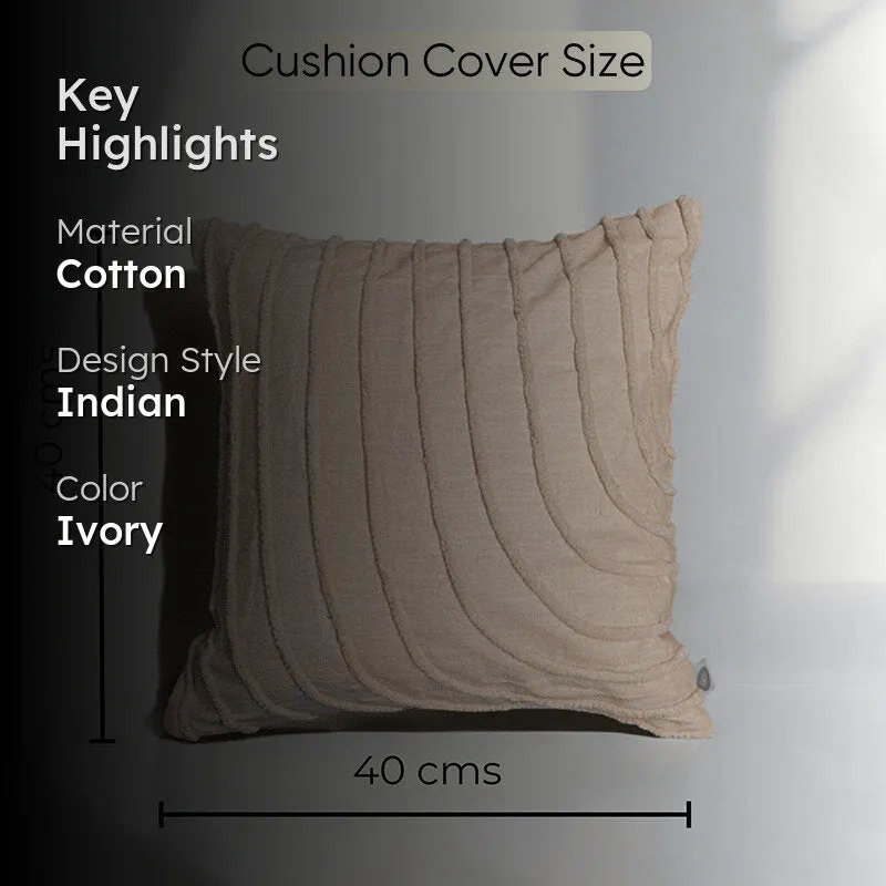 Peaks & Valleys Tufted Cushion Cover (Ivory) - Set Of Two media 2