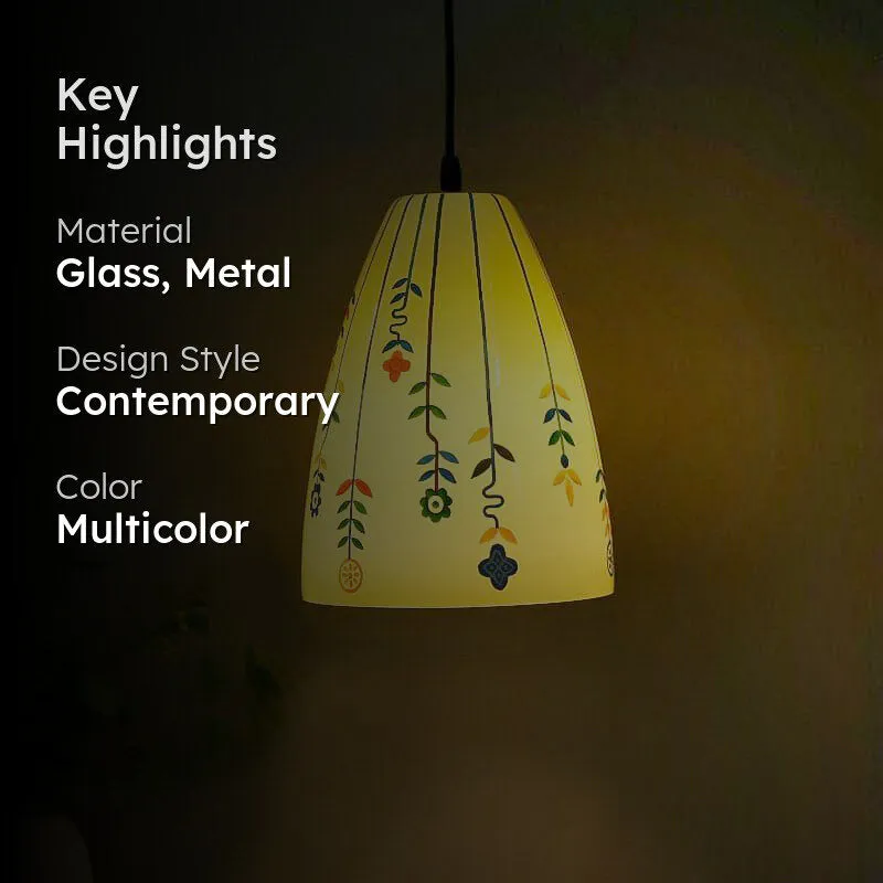 Flora Float Hand Painted Glass Ceiling Lamp media 2