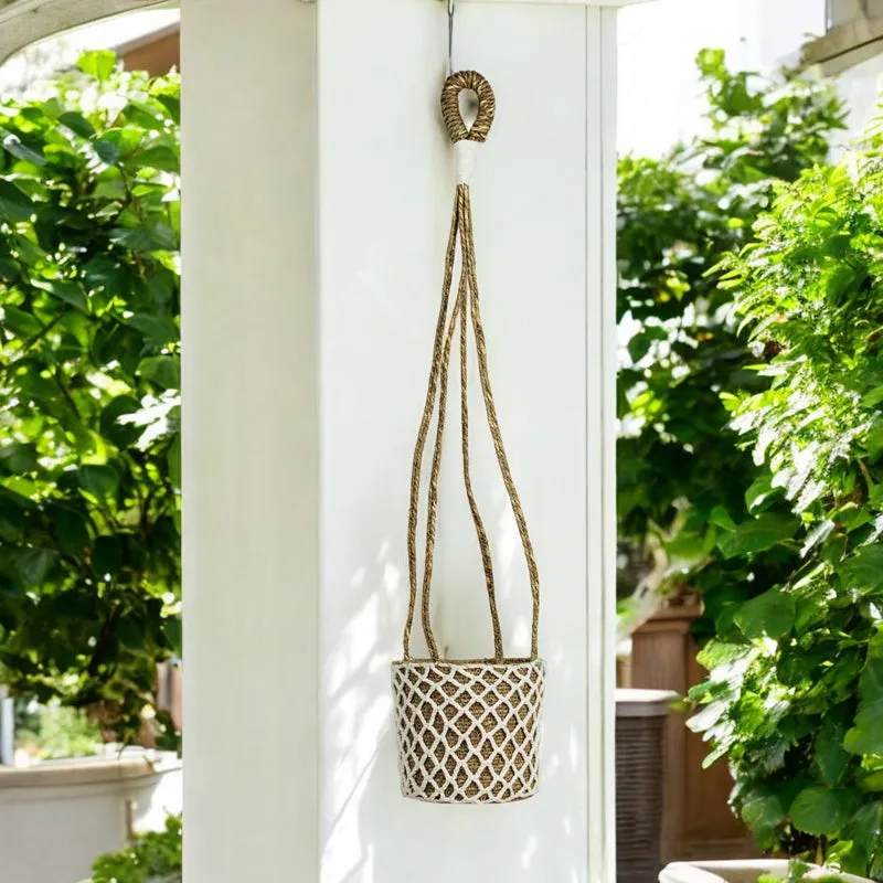 Tantaa Sea Grass Hanging Planter - White media 1