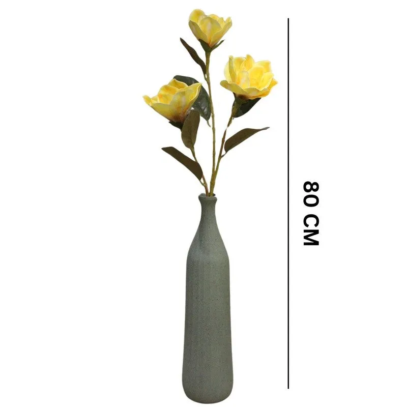 Artificial Magnolia Flower Stick Full Bloom Beauty - Yellow media 6